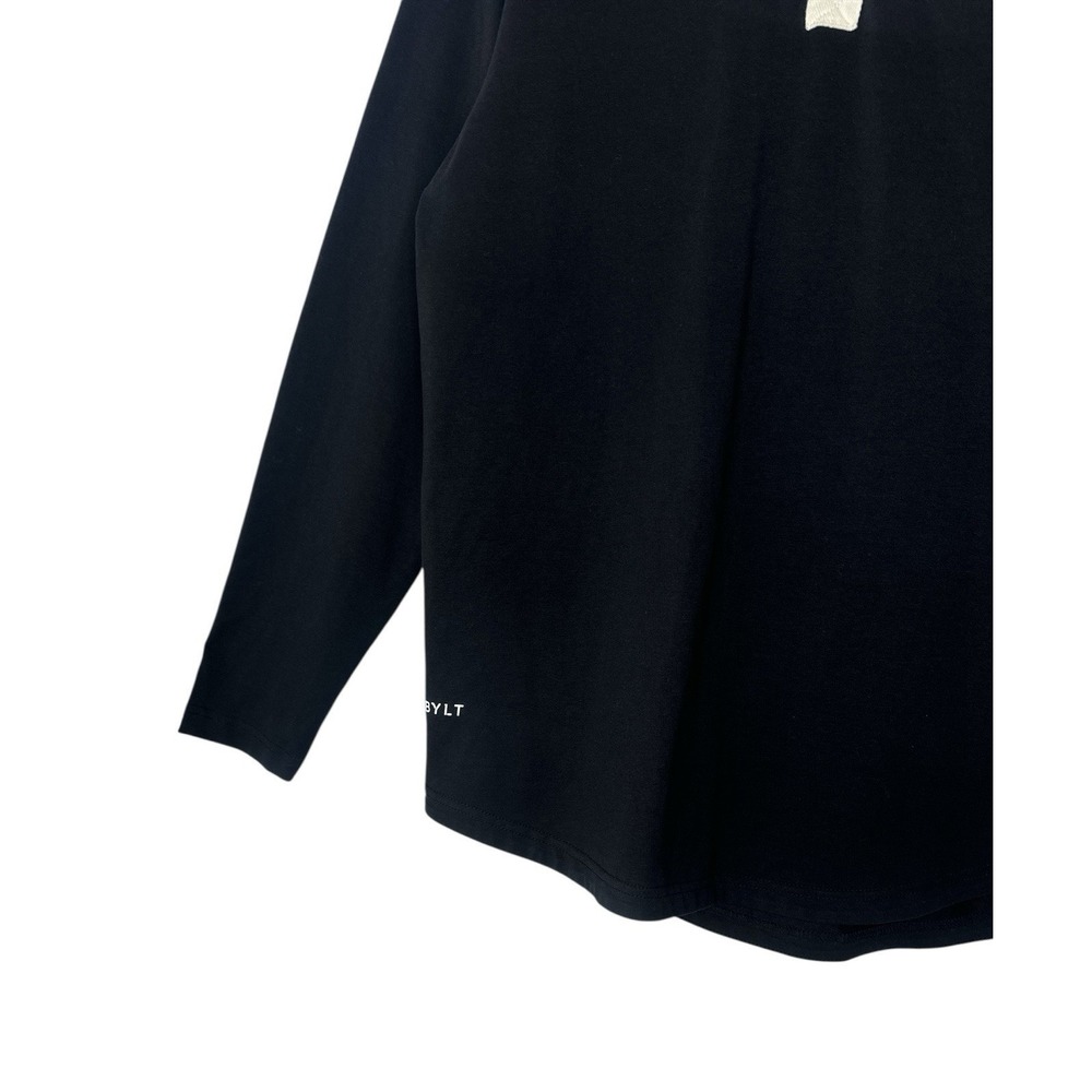 Bylt Sweatshirt Hooded Men's Large Black Drop Cut Henley Long Sleeve Basic - Picture 7 of 10